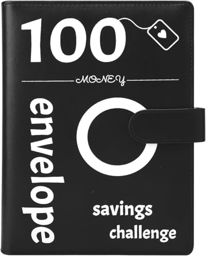 Carpeta de Desafío de Ahorro en Efectivo, Carpeta de Desafío de 100 Sobres, Carpeta de Ahorro de Dinero Planificador de Presupuesto con Hojas de Presupuesto y Bolígrafo, Carpeta de Desafío de Sobres