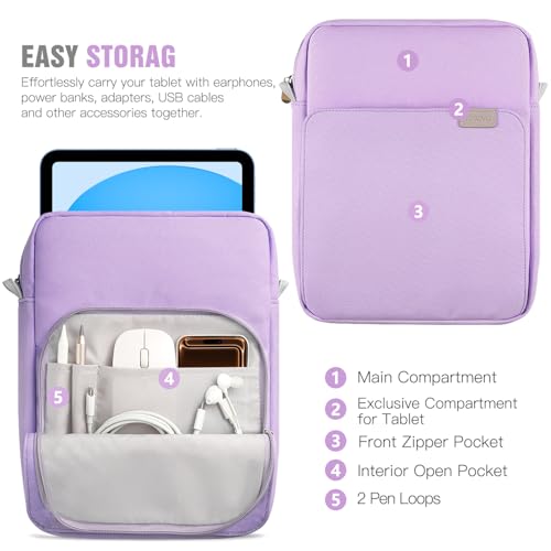 Image of TiMOVO 9-11 inch Tablet Sleeve Bag Carrying Case with Strap, Purple