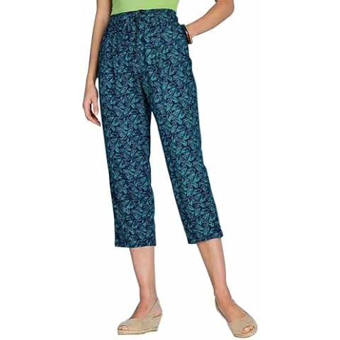 Chums Ladies Navy Turquiose Crop Trousers Cover
