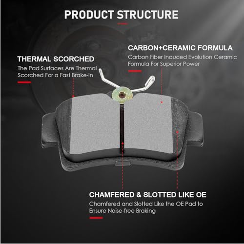 Image of cciyu D627 4pcs Rear Ceramic Brake Pads Kits 1994-2004 For Ford Mustang