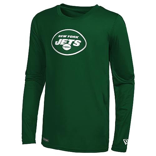 New Era NFL Football Men's Stadium Logo Long Sleeve Performance T-Shirt, New York Jets, Large