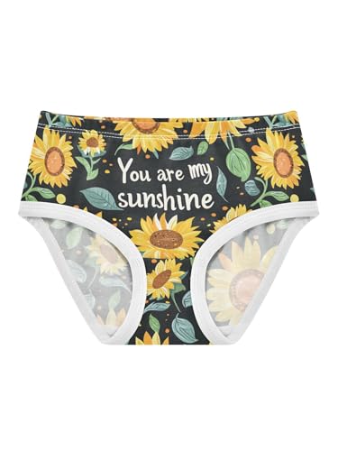 ZZKKO Cartoon Sunshine Sunflower Girls Underwear Toddler Panties for Girls Comfort Brief Size 2-8T