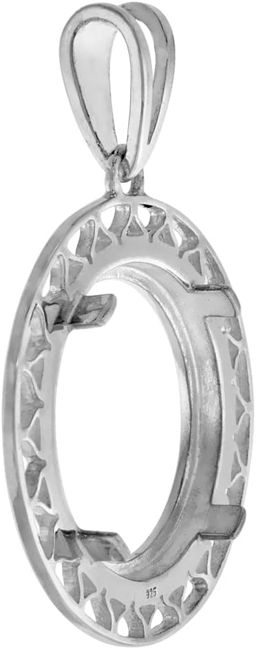 Sterling Silver Filigree Edge Dime Bezel Pendant for 18 mm Coins Prong Back 10 Cent Coin NOT Included