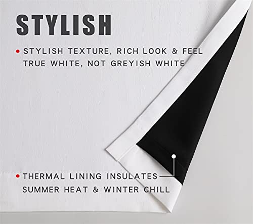 G2000 100% Blackout Curtains for Bedroom Living Room 95 Inches Long White Room Darkening Window Grommet Thermal Lined Insulated Light Blocking Noise Reducing 2 Panels Set - Image 6