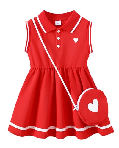 Toddler Girl Clothes Summer Sleeveless Dress Shirt Little Boho Casual Ruffle Dressess Red Swing Sundress Sporty Outfits 3T 4T Girl Clothes