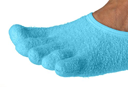 Natracure 5-Toe Gel Moisturizing Socks (Helps Dry Feet, Cracked Heels, Calluses, Cuticles, Rough Skin, Dead Skin, Use With Your Favorite Lotions, And Creams Or Pedicure) - 110-M-04 Cat - Size: Large #TOP2