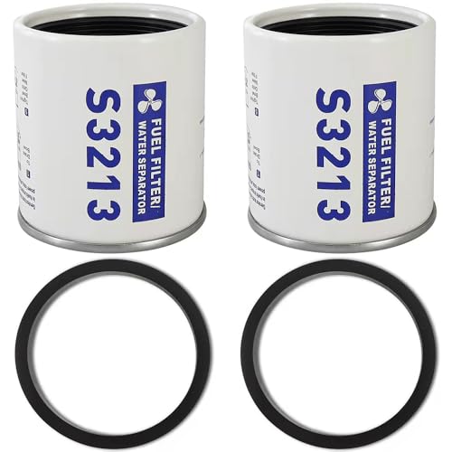 2PCS S3213 Fuel Filter Marine Fuel Water Separator Replacement for Marine Outboard Motor Mercury Replaces35-60494-1, S3213, 18-7932-1, 18-17928, 35-809097