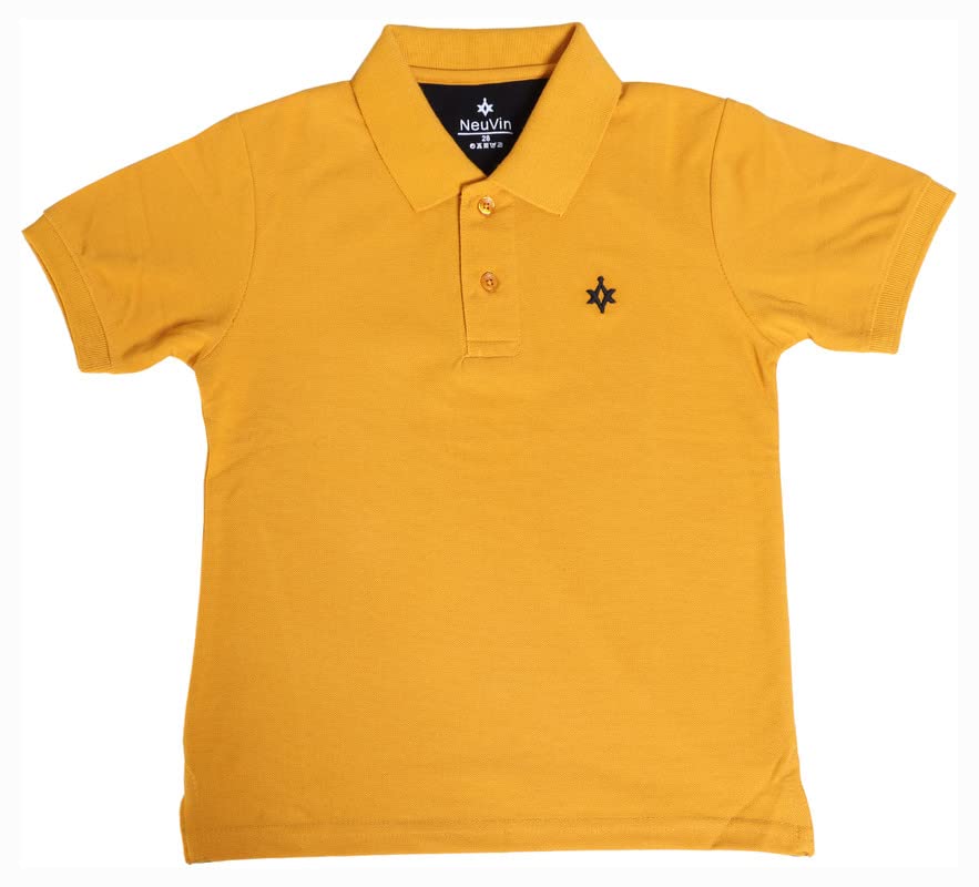 Image of Boys Cotton Matty Polo T-Shirt Combo - Pack of 2, Soft Textured Fabric, Half Sleeves, Casual Wear