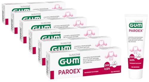 6X GUM Paroex 0,12 CHX Tooth Gel 75ml (6X 75ml Tube)