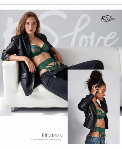 Image of RSLOVE Lingerie Set for Women Sexy - Corset And Panty Outfits 3 Piece Lace Push Up Underwire with Garter Lingerie