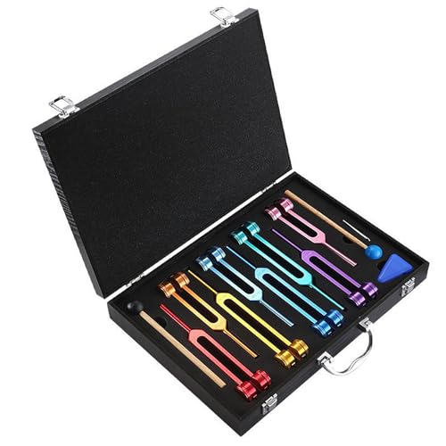 Diapasons Solfeggio lot de 8 thérapeutique en aluminium pour guérison par le son et yoga