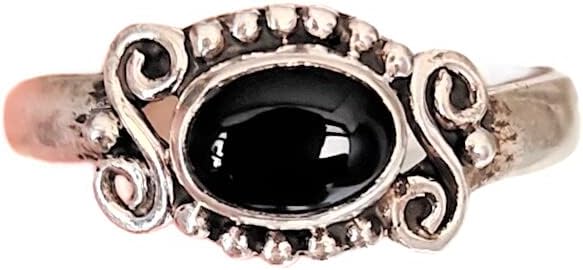 Natural Black Onyx Ring, 92.5% Sterling Silver plated, Minimalist Ring, Women Gift Ring, Daily Wear Ring, Delicate Ring, Black Gemstone Ring, Friendship Ring, Healing Crystal Ring, Boho Ring