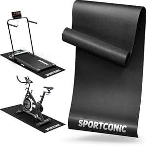 Sportconic Beschermmat Loopband – Vloerbeschermingsmat voor Fitnessapparaten, Hometrainer, Crosstrainer – Yogamat – 140 x 60 cm