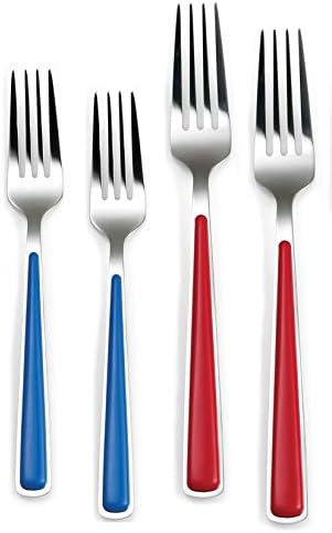 Fiesta 20-Piece Merengue Flatware Silverware Set, Service for 4, Stainless Steel/ABS, Includes Forks/Knives/Spoons, Multicolor