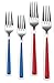Cambridge 634020FSTP12DS Fiesta 20-Piece Merengue Flatware Silverware Set, Service for 4, Stainless Steel/ABS, Includes Forks/Knives/Spoons, Multicolor