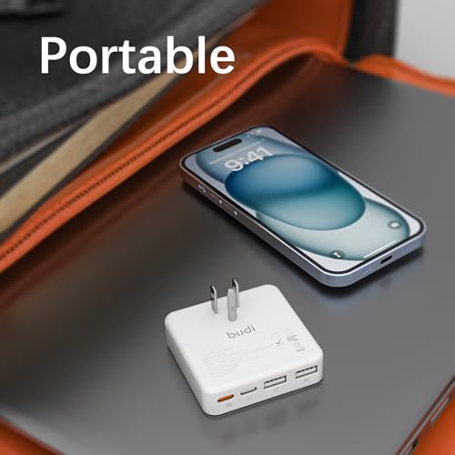 BUDI Flat USB C Wall Charger, 34W 4-Port USB Charger Block, Fast Charging Block with 20W Port Power Delivery and Dual Type-C for iPhone 16/15/14/13/12/11/Pro Max/XS/XR/8/7,Tablets - image 2