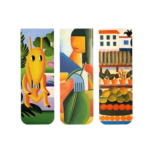Kit 3 Marcadores de p&aacute;gina Magn&eacute;ticos - Tarcila do Amaral A caipirinha, A Cuca e A Feira II