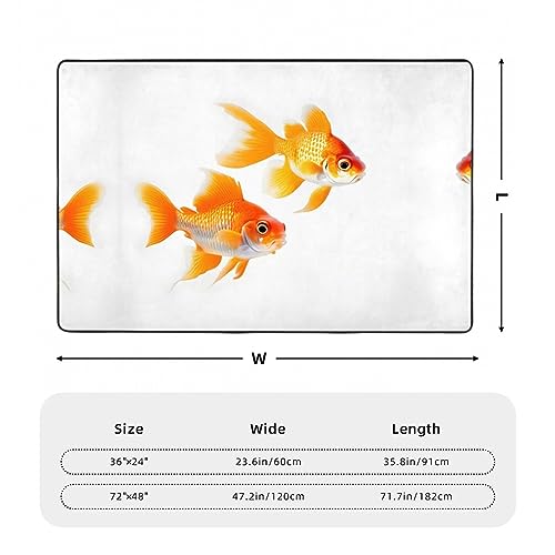Tapis imprimé poisson doré super doux pour salon et chambre