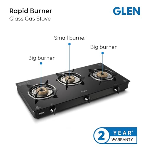 Glen Store Glen Apex 3 Burner Gas Stove with Toughened Glass Top - Image 7