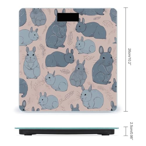 Báscula digital azul para baño con pantalla LCD brillante miniatura 2