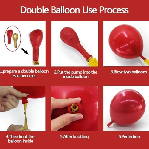 Red and Gold Balloon Garland Double Stuffed Ruby Red Gold Balloons Arch Kit With Mylar Balloon for Christmas New Year Baby Shower Valentine Anniversary Birthday Party Decoration - Image 5