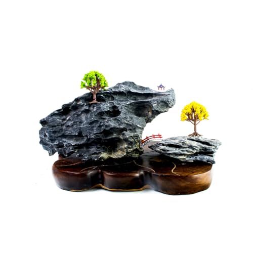 Jydclh18青龍石 山水石 水槽 石 アクアリウム レイアウトストーン 盆栽 飾り石 石付き 原石置物 浄化用