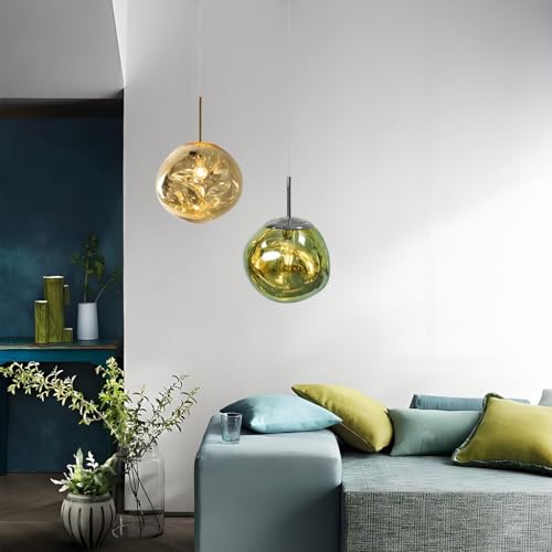 Chandelier moderne en acrylique vert de 28 cm avec suspension ajustable E27 - 5