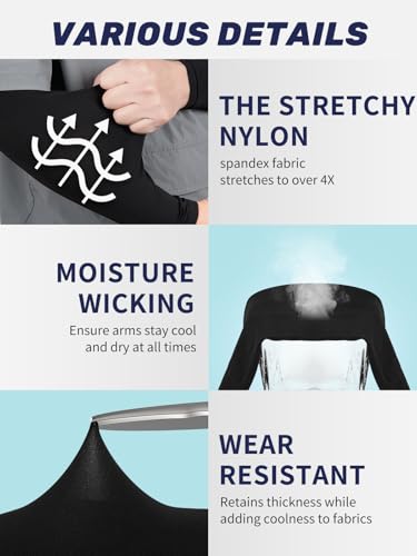 Arm Sleeves for Men Women, UV Sun Protection Compression Cooling Sun Sleeves Tattoo Cover - Volleyball Golf Baseball3