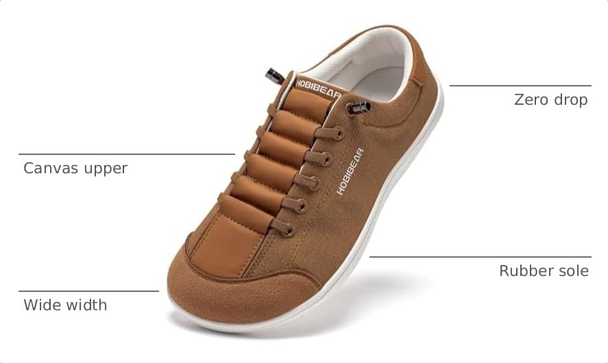 Image of HOBIBEAR Barefoot Minimalist Shoes Womens Mens | Zero Drop | Wide Width Canvas Slip-on Shoes