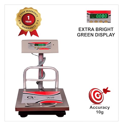 Image of GRAMTECHNOLOGY Weighing Scale 150kg x 10 gm Weight Machine for Shop, Factory, kirana store, Sweet shop Digital computer and other uses 08