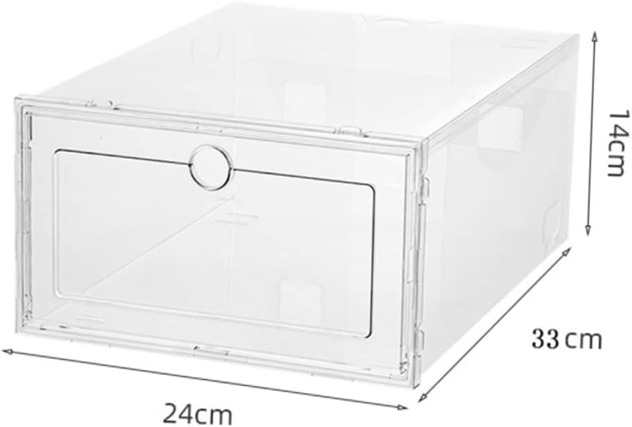 6pcs Plastic Shoe Boxes Lids Storage Boxes for Shoes Closet Organizer Stackable Bins Thickened Storage Case