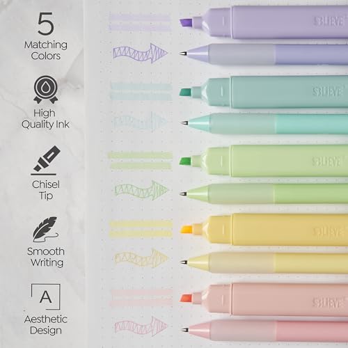 Image of BLIEVE - Aesthetic Highlighters and Gel Pens With Soft Ink and Chisel Tip, Bible Highlighters and Pens No Bleed, Dry Fast Easy to Hold, for Bible Journaling Planner School Supplies (CANDY)