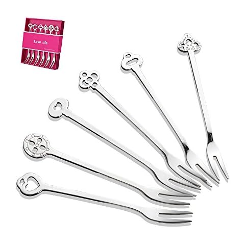 YOLOPARK18/8 Stainless Steel Fruit Forks, Dessert Forks Gift Box Set Pack of 6 Cover