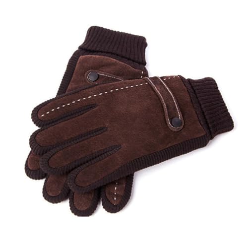 JOINPAYA Guantes de Cuero para Hombre Invierno, Térmicos y Resistentes al Viento, Diseño Elegante y Forro Polar para Mantener las Manos Calientes y Secas al Conducir