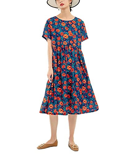 Plusl - Abito da donna con stampa floreale, a