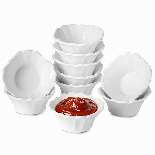 La Mejor Recopilación de Cuencos y platos para aperitivos y salsas - 5 favoritos. 48 Juego de 10 Cuencos de Inmersión en Forma de Flor, 3.3 onzas, Cuenco para Salsa de Soja de Cerámica, Mini Platos Para Aperitivos, Cuencos Pequeños para Preparación de...