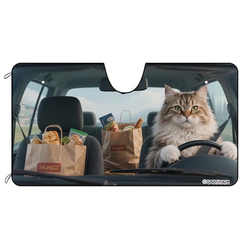 GABSHAIM Cute Cat Animals Windshield Sun Shade British Shorthaired Driving