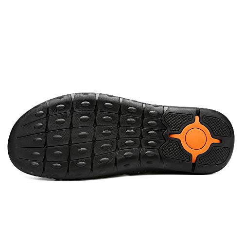Image of JAMONWU Men's Casual Closed Toe Adjustable Leather Sandals Handmade Fisherman Beach Sandals