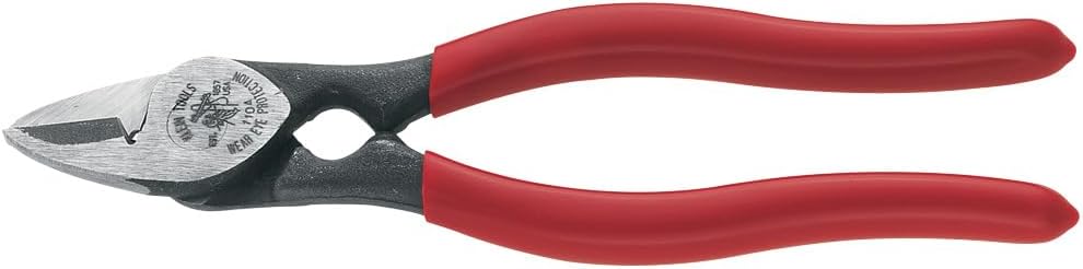 Klein Tools 1104 BX Cable Cutter and All-Purpose Shears, Made in USA, BX Cable, Sheet Metal, Steel Strapping, Bundling Wire, with Stripping Notch