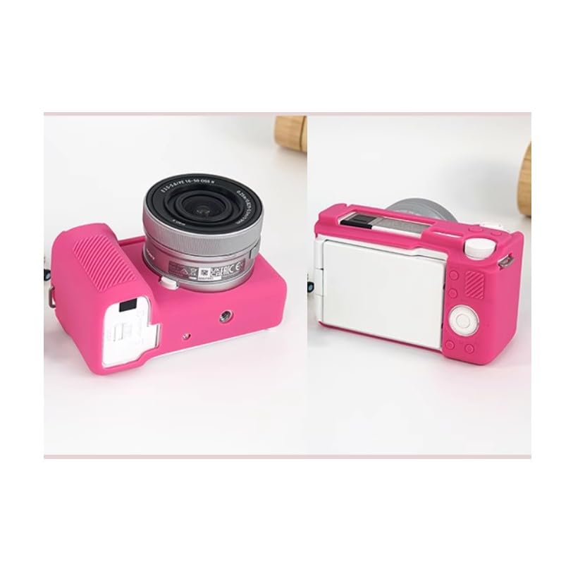 Miękkie silikonowe etui na aparat różowy różowy gumowy pancerz skórka osłona korpusu ochraniacz do aparatu bezlusterkowego Sony Alpha ZV-E10 II