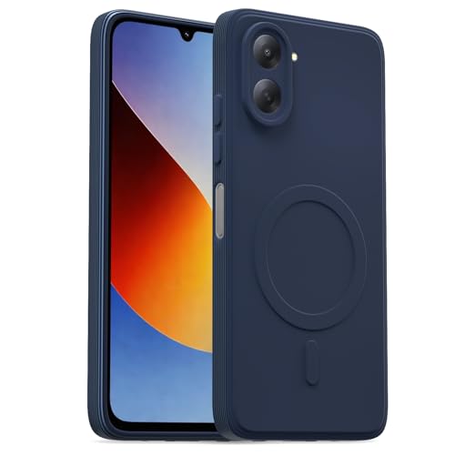Image of Pikkme Back Cover for Redmi A7 Soft Matte Silicone Mag-Safe Design (Mag-Safe Not Support) Camera Protection | Slim Fit Bumper Cover (Blue)