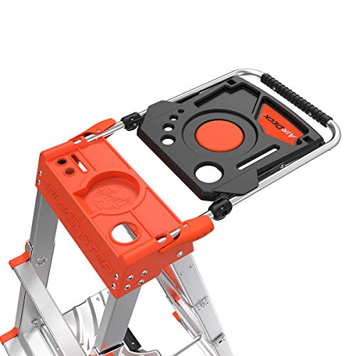 Little Giant Ladders, Select Step with AirDeck Accessory, 5-8 foot, Stepladder, Aluminum, Type 1A, 300 lbs weight rating, (15125-001)