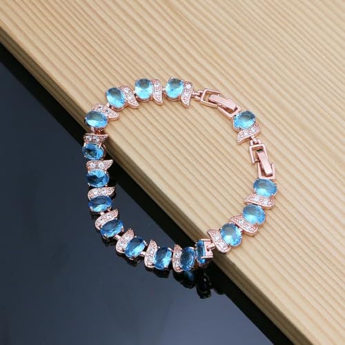 Image of LMXXVJ Fashion Tennis Bracelet Created Emerald White Gold Plated Charm Bracelet Gifts Jewelry for Women