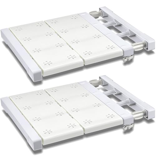 Gerrii 2 Pcs Closet Tension Shelf Rod Expandable Shelf Locker Organizer Adjustable Metal Storage Rack Scalable Layered Divider Separator for Cabinet Wardrobe Kitchen Bathroom (10.83''-17.91'')