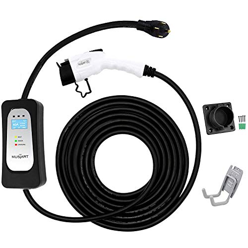 MUSTART Level 2 Portable EV Charger (240 Volt, 25ft Cable, 40 Amp), Electric
