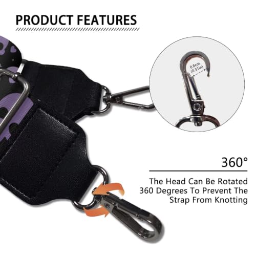Image of Adjustable Purse Strap for Women, Crossbody Wide Handbag Strap Replacement, Sturdy Bag Strap with Silver Hardware