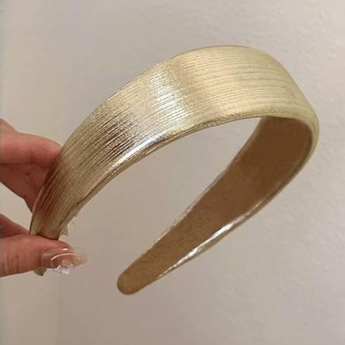 ELLOPH Gold Headband Shiny Gold Padded Headband for Women & Girls Non Slip Yellow Hair Band for Daily Party Wedding Prom Holiday Birthday Photo Shoot