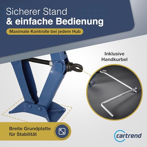 Cartrend Scherenwagenheber, Tragkraft bis 1000 kg, Wagenheber für Werkstatt und Hobby, gefertigt...