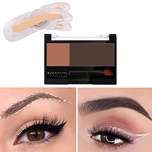 Tampon à sourcils parfait ajustable avec brosse à sourcils et poudre à sourcils 3D crée des sourcils daspect naturel sans effort, pochoir de mise en forme des sourcils imperméable et réutilisable Cover