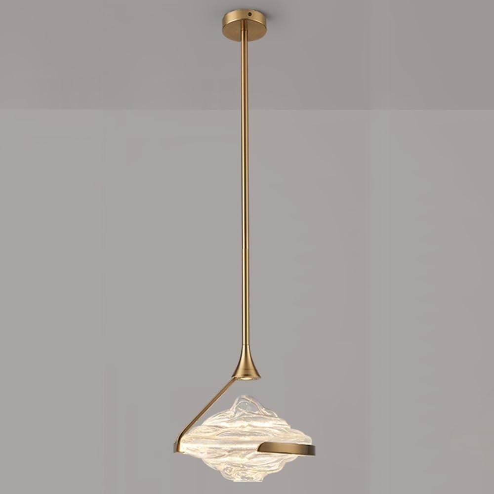 Lustre LED suspendu moderne lampe en fer et verre luminaire salon 5W